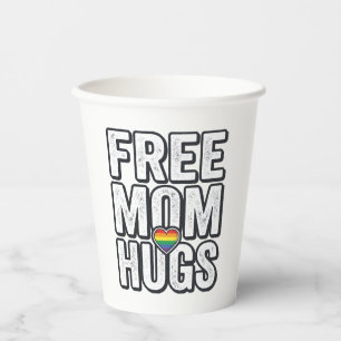 Free Mum Hugs Pride Heart Vintage T-Shirt Design_1 Paper Cups