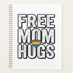 Free Mum Hugs Pride Heart Vintage T-Shirt Design_1 Planner