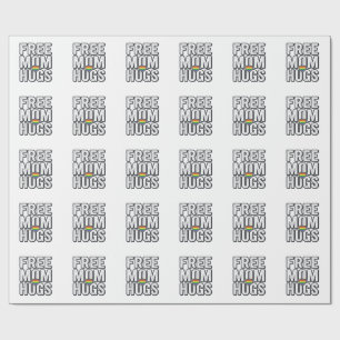 Free Mum Hugs Pride Heart Vintage T-Shirt Design_1 Wrapping Paper