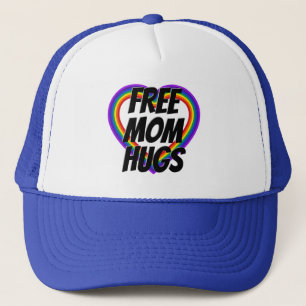 Free Mum Hugs Pride Rainbow Heart Trucker Hat