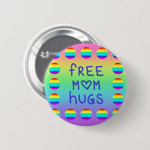 Free Mum Hugs Rainbow Button