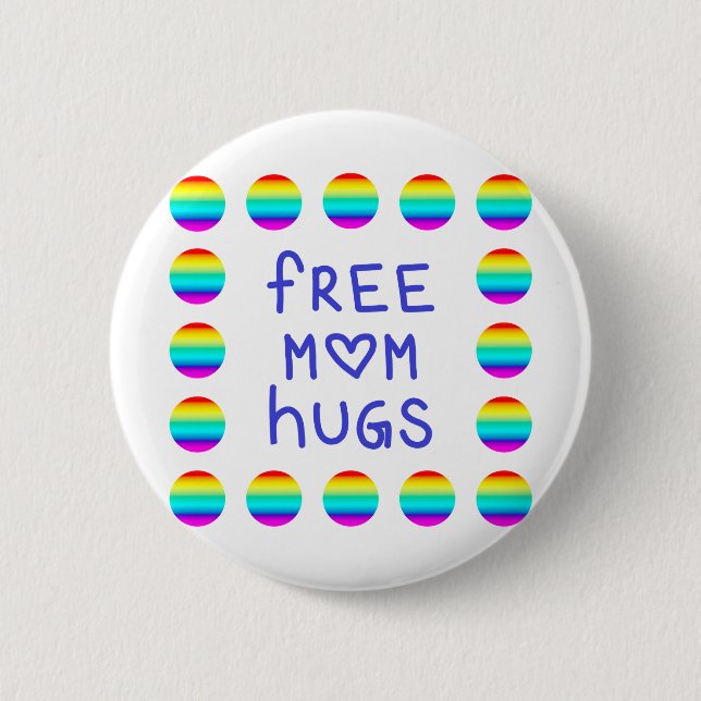 Free Mum Hugs Rainbow Button (Front)