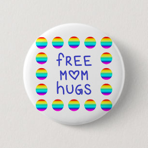 Free Mum Hugs Rainbow Button