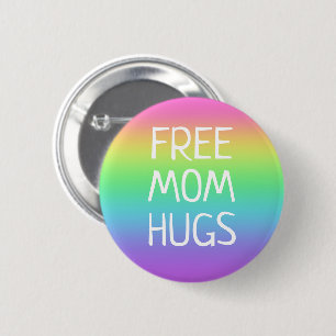 Free Mum Hugs Rainbow Button