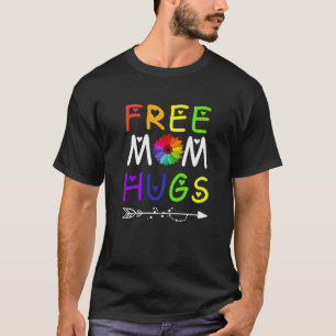 Free Mum Hugs Rainbow Daisy LGBT Pride Month T-Shirt