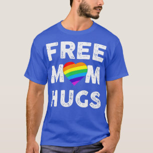 Free Mum Hugs Rainbow Heart LGB Pride Month T-Shirt