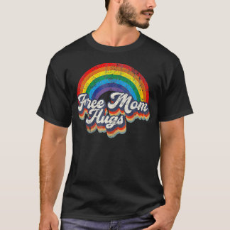 Free Mum Hugs Rainbow Heart Lgbt Flag Lgbt Pride T-Shirt