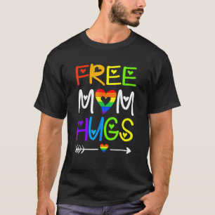 Free Mum Hugs  Rainbow Heart Lgbt Pride Month 2 T-Shirt