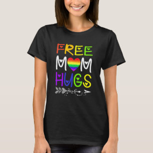 Free Mum Hugs Rainbow Heart Lgbt Pride Month 2 T-Shirt