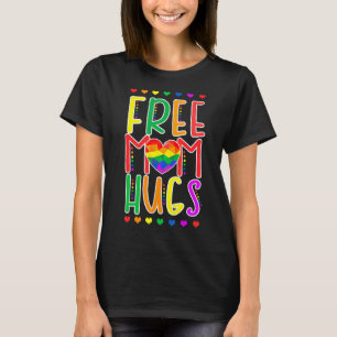 Free Mum Hugs  Rainbow Heart Lgbt Pride Month 2 T-Shirt