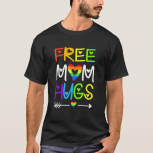 Free Mum Hugs  Rainbow Heart LGBT Pride Month _3 T-Shirt