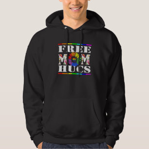 Free Mum Hugs Rainbow Heart LGBT Pride Month 4 Hoodie