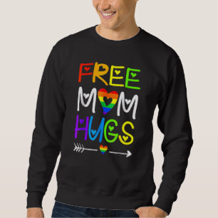 Free Mum Hugs Rainbow Heart Lgbt Pride Month Sweatshirt