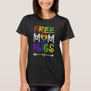 Free Mum Hugs  Rainbow Heart Lgbt Pride Month T-Shirt