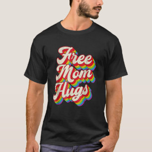Free Mum Hugs Rainbow Heart LGBT Pride Month T-Shirt