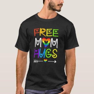 Free Mum Hugs Rainbow Heart Lgbt Pride Month T-Shirt