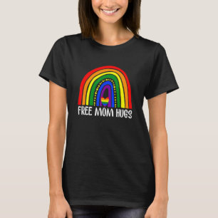 Free Mum Hugs Rainbow Heart Lgbt Pride Month T-Shirt