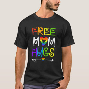 Free Mum Hugs Rainbow Heart Lgbt Pride Month T-Shirt