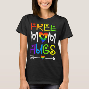 Free Mum Hugs Rainbow Heart Lgbt Pride Month T T-Shirt