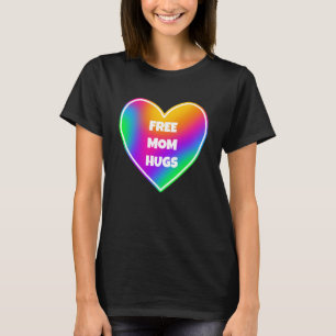 Free Mum Hugs Rainbow Heart T-Shirt