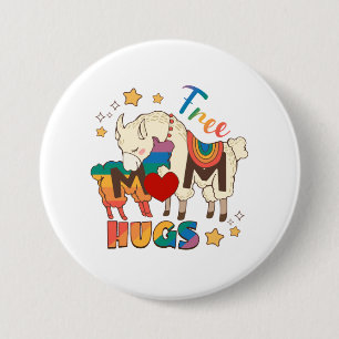 Free Mum Hugs – Rainbow Sheep LGBTQ Pride Hug 7.5 Cm Round Badge
