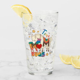 Free Mum Hugs – Rainbow Sheep LGBTQ Pride Hug Glass