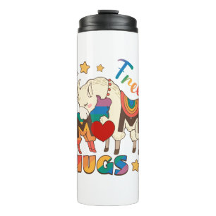 Free Mum Hugs – Rainbow Sheep LGBTQ Pride Hug Thermal Tumbler