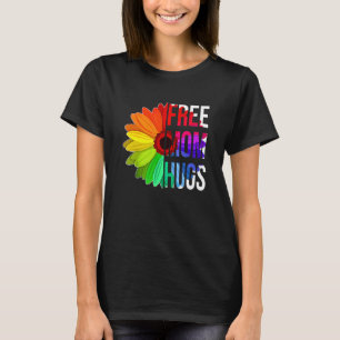 Free Mum Hugs Rainbow Sunflower Gay Pride Lgbtq Ma T-Shirt