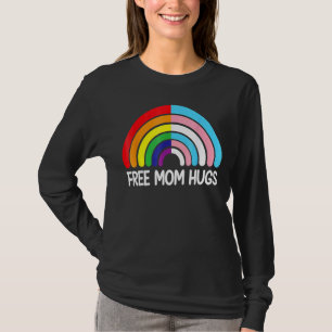 Free Mum Hugs Rainbow Transgender Flag Lgbtq Gay P T-Shirt