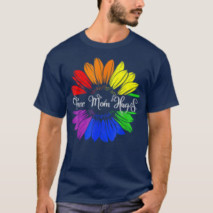 Free Mum Hugs T Rainbow Heart LGBT Pride Month T-Shirt