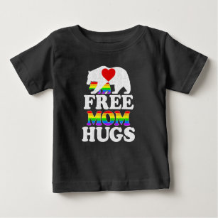 Free Mum Hugs T  Women Lgbt Pride Mama Bear Baby T-Shirt