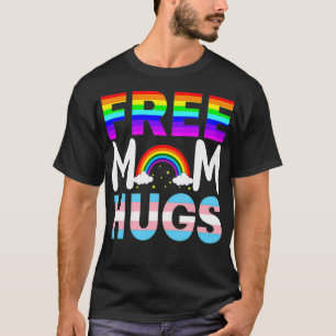Free Mum Hugs Tshirt Rainbow LGBT Lesbian Gay Prid