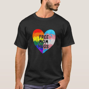 Free Mum Hugs With Rainbow And Transgender Flag He T-Shirt