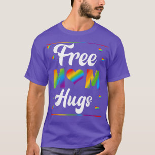 Free mum hugs with rainbow flag heart for pride mo T-Shirt