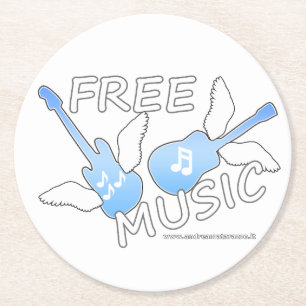 Free Music Round Paper Coaster