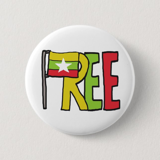 Free Myanmar 6 Cm Round Badge (Front)