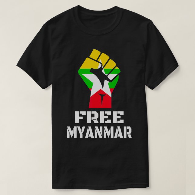 Free Myanmar  Myanmar Flag Burma Strong For Men Wo T-Shirt (Design Front)