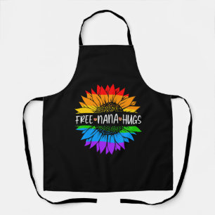 Free Nana Hugs Rainbow Sunflower LGBT Gay Pride Apron