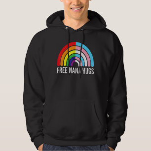 Free Nana Hugs Rainbow Transgender Flag Lgbtq Gay Hoodie