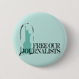 Free our journalists 6 cm round badge