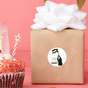 Free Palestine Arabic text Classic Round Sticker