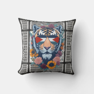 Free Palestine ARABIC WITH MAP tiger Cushion