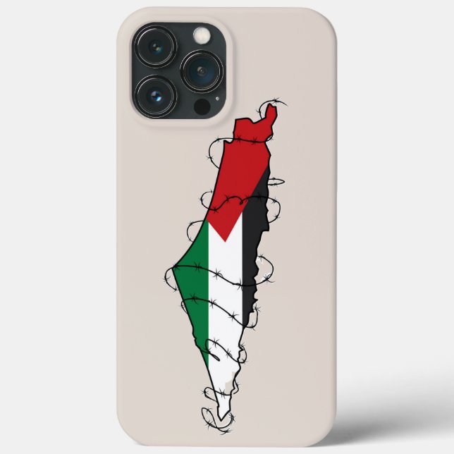 Free Palestine Barbed Wire Map Palestinian Freedom Case-Mate iPhone Case (Back)