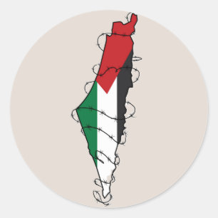 Free Palestine Barbed Wire Map Palestinian Freedom Classic Round Sticker