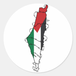 Free Palestine Barbed Wire Map Palestinian Freedom Classic Round Sticker