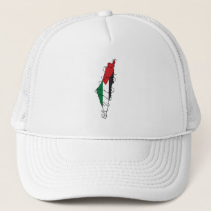 Free Palestine Barbed Wire Map Palestinian Freedom Trucker Hat