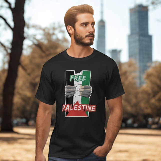 FREE PALESTINE black t-shirt for man (Creator Uploaded)