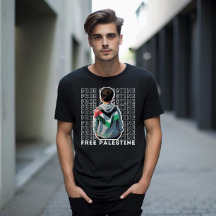 FREE PALESTINE black t-shirt for man