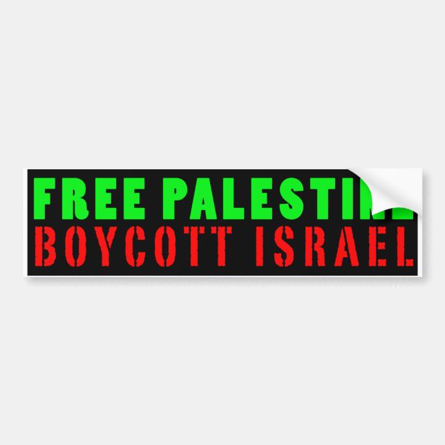 FREE PALESTINE BOYCOTT ISRAEL - Bumper Sticker (Front)