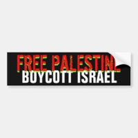FREE PALESTINE BOYCOTT ISRAEL bumpersticker